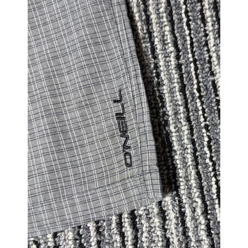 O’Neill Shorts Mens 36 Gray Bermuda Plaid Flat Front Woven Viscose Blend