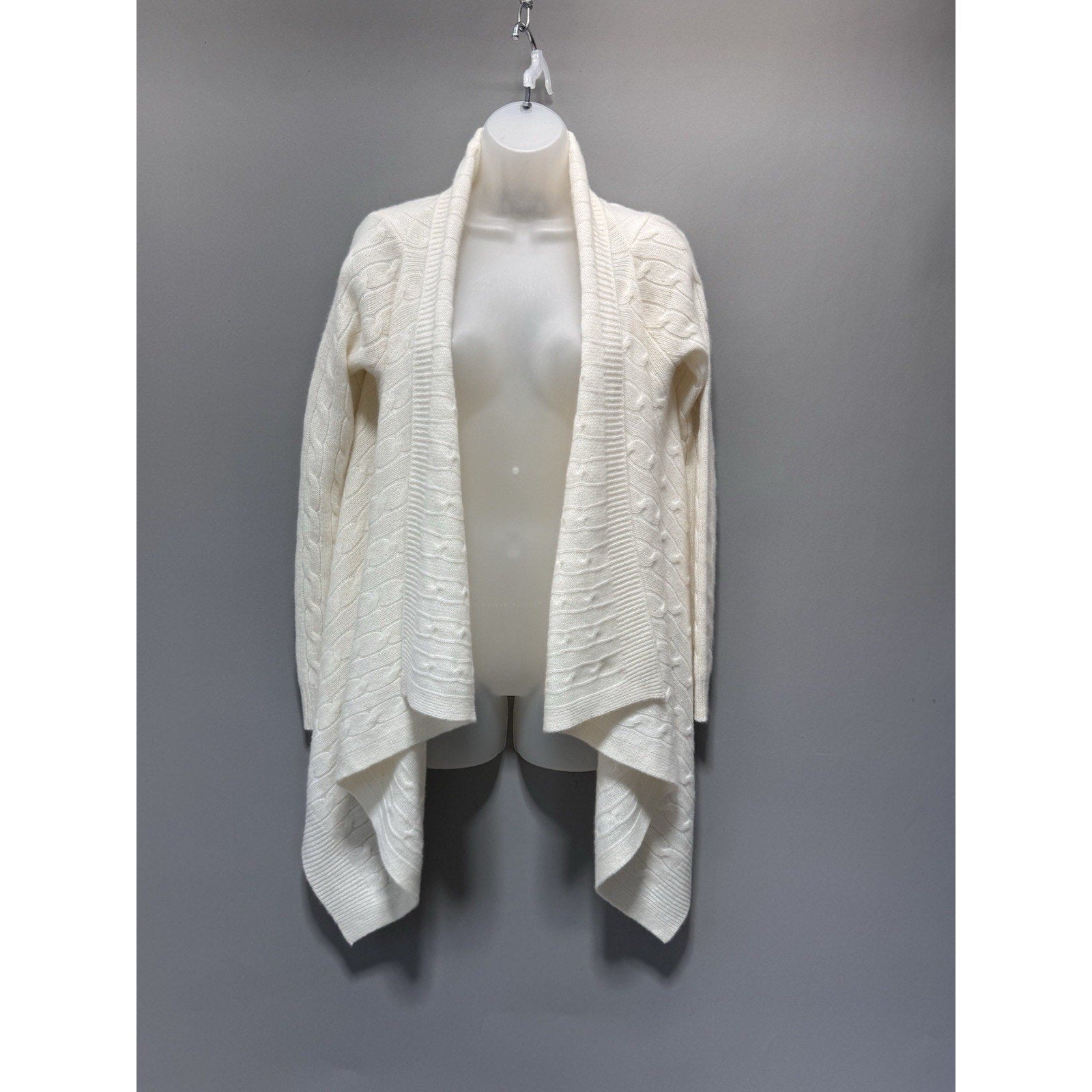 NWT Polo Ralph Lauren 100% Cashmere Cable Knit Draped Open Cardigan Sweater XS