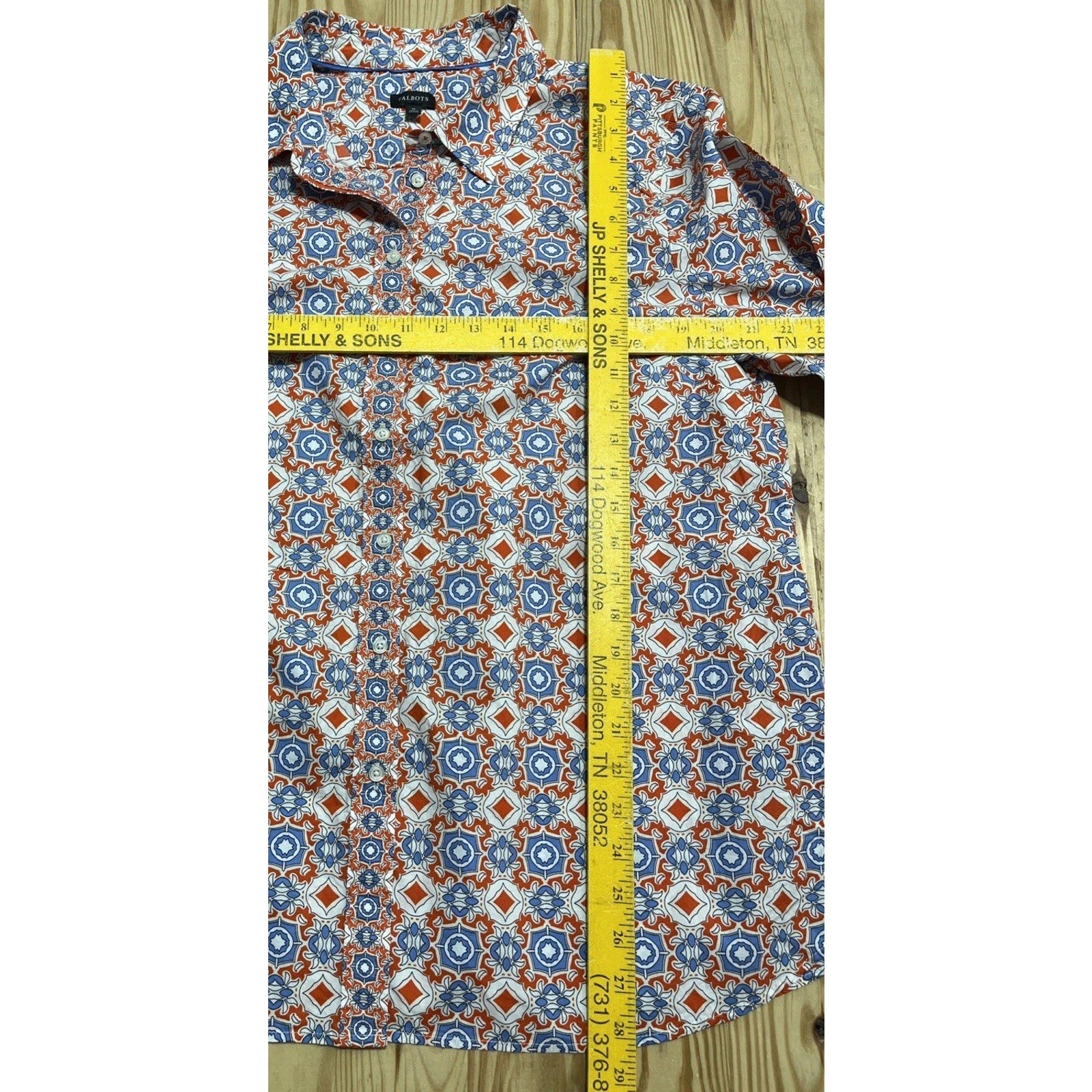 Talbots 100% Cotton Floral Long Sleeve Button-Up Shirt Size XL Lightweight