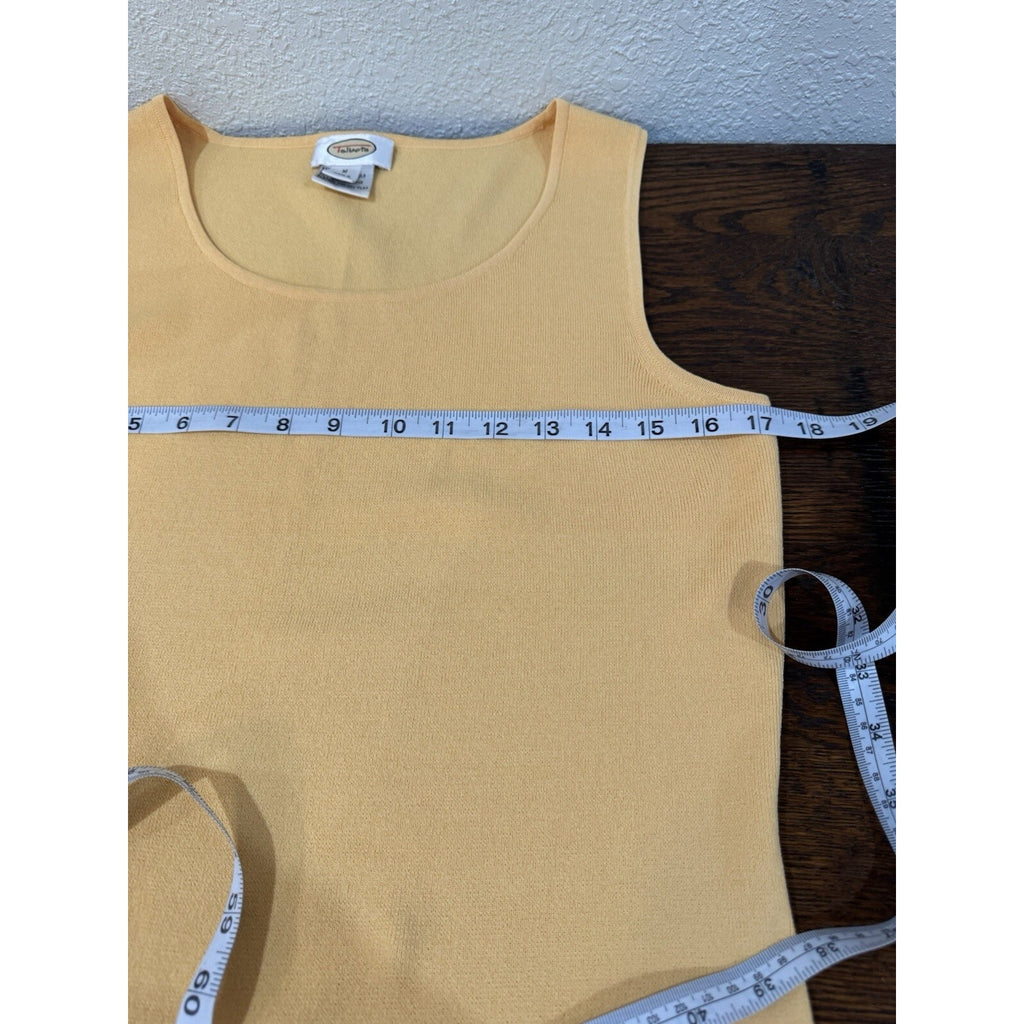 Talbots Tank Top Yellow Cotton Rayon Blend Women's M Sleeveless Shell