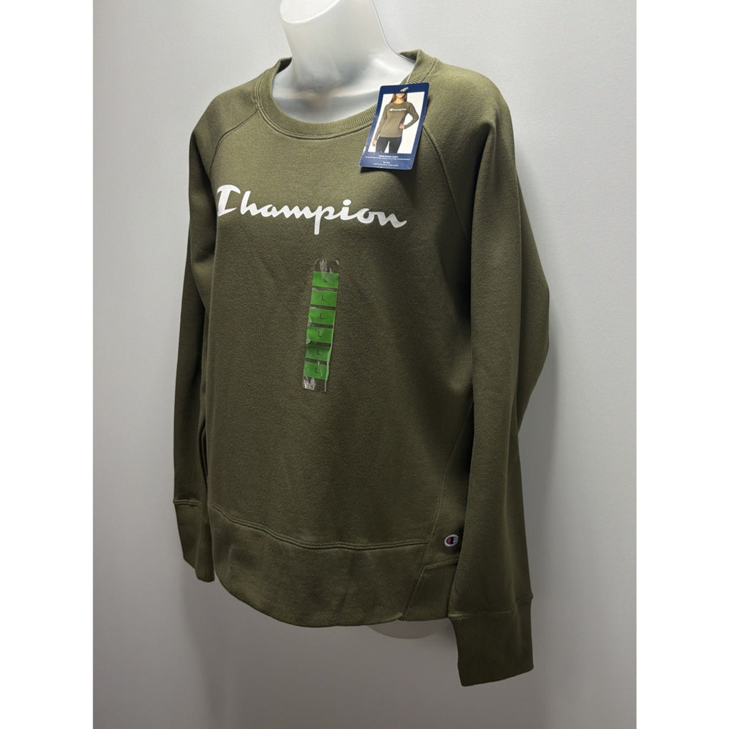Champion Womens olive green pull over Super Soft Fleece sweater size Large NWT
