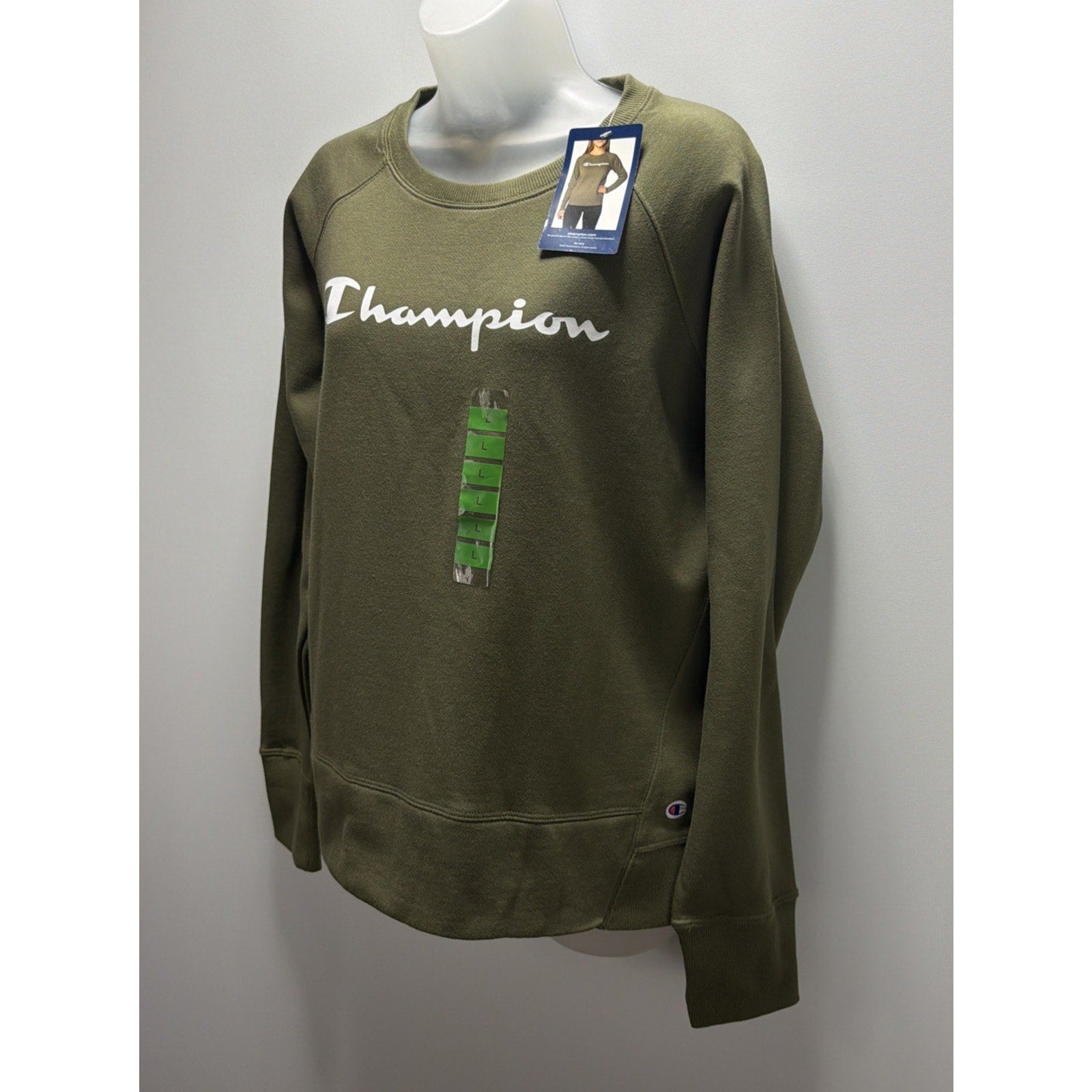 Champion Womens olive green pull over Super Soft Fleece sweater size Large NWT
