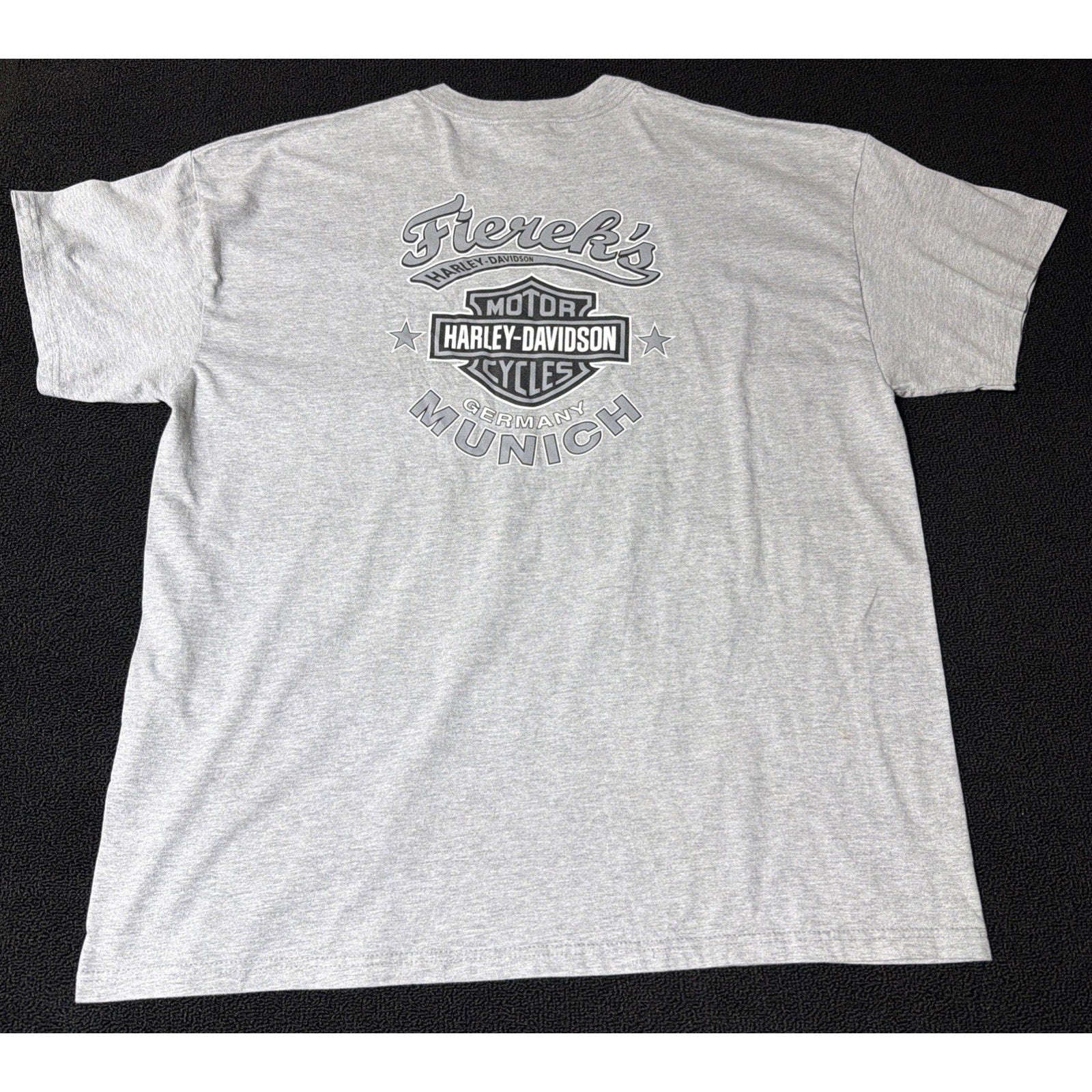 HARLEY DAVIDSON T Shirt Men's 2XL Munic Germany Gray USA MADE Y2K HD 2007 NWOT