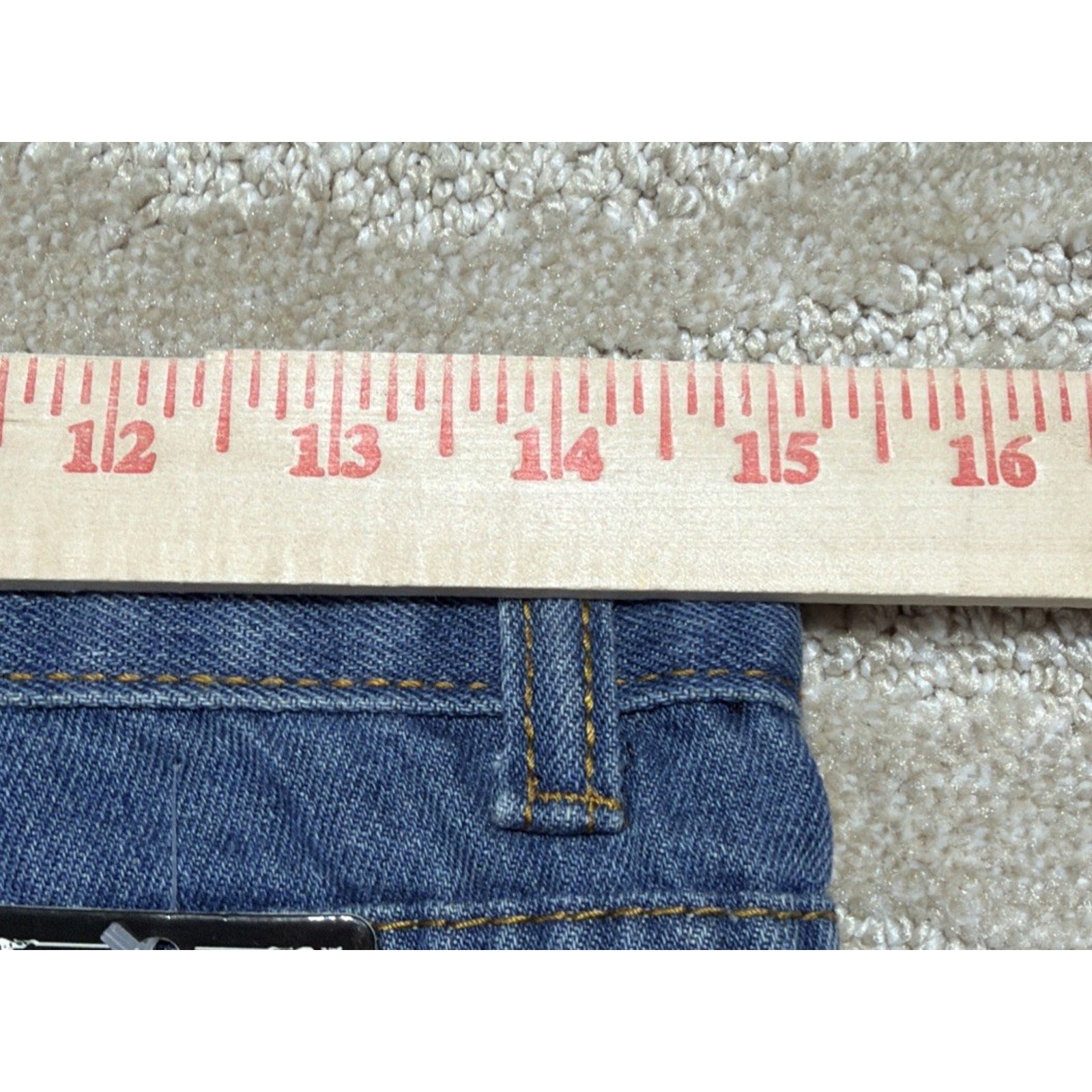 Womens Distressed Denim Short Women Sz L Blue Cut-Off American Flag Pockets NWT