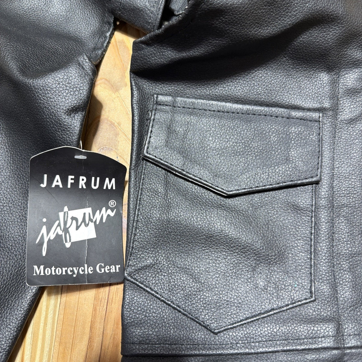 Jafrum Leather Motorcycle Chaps Mens XL Biker Gear Adjustable Waist Lined NWT
