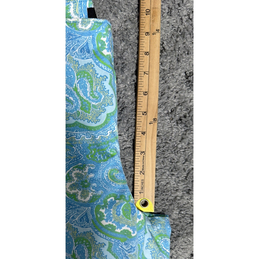 Talbots Ladies Classic Side Zip Blue Paisley Crop Pants Size 6