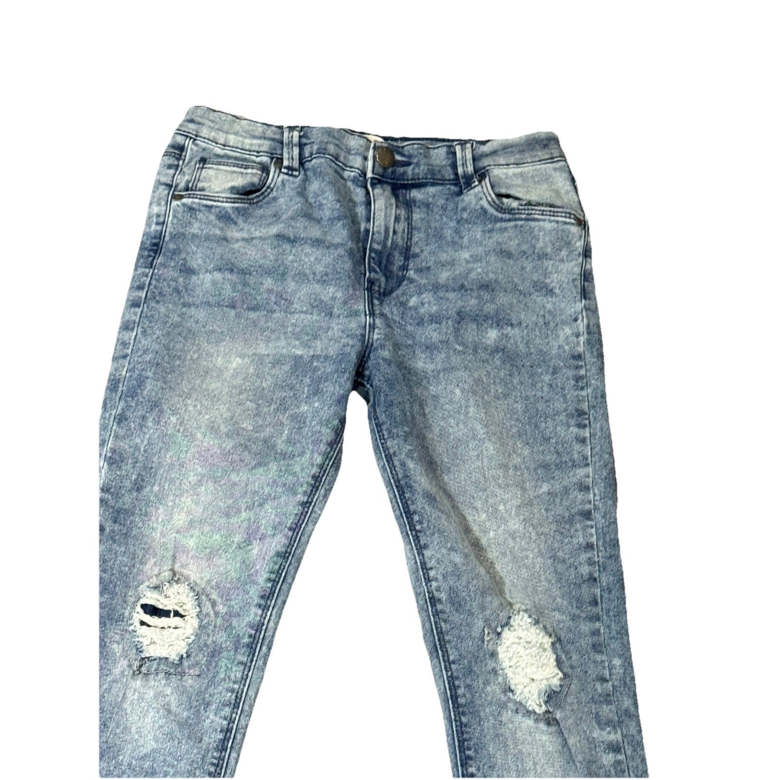Cotton On Kids Jeans Slim Fit Blue Distressed Unisex Kids Size 9-10