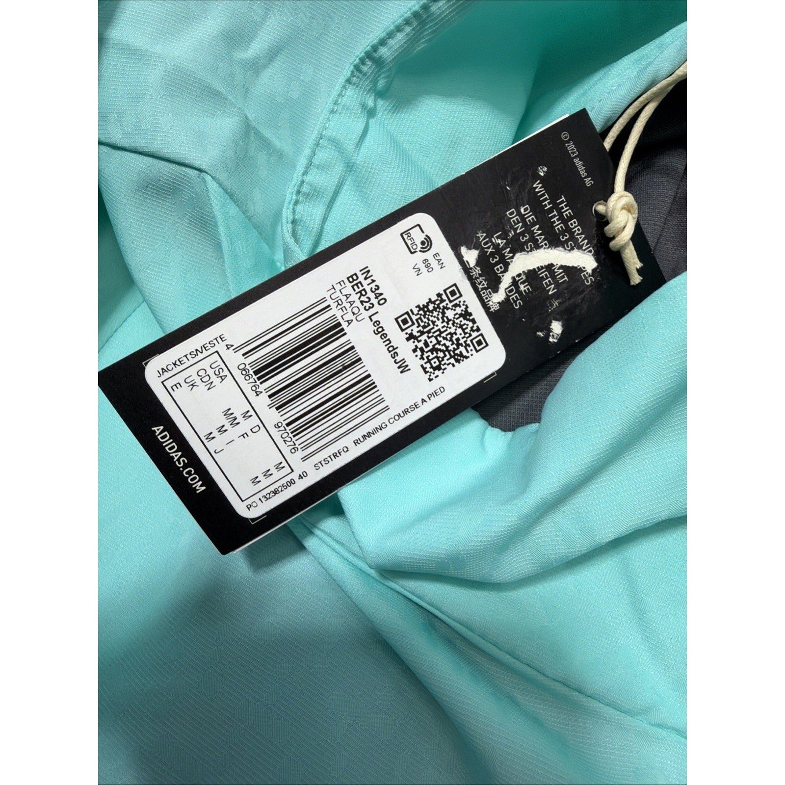 Adidas BMW Berlin Marathon 2023 Legends Jacket Women Flash Aqua Teal Medium New