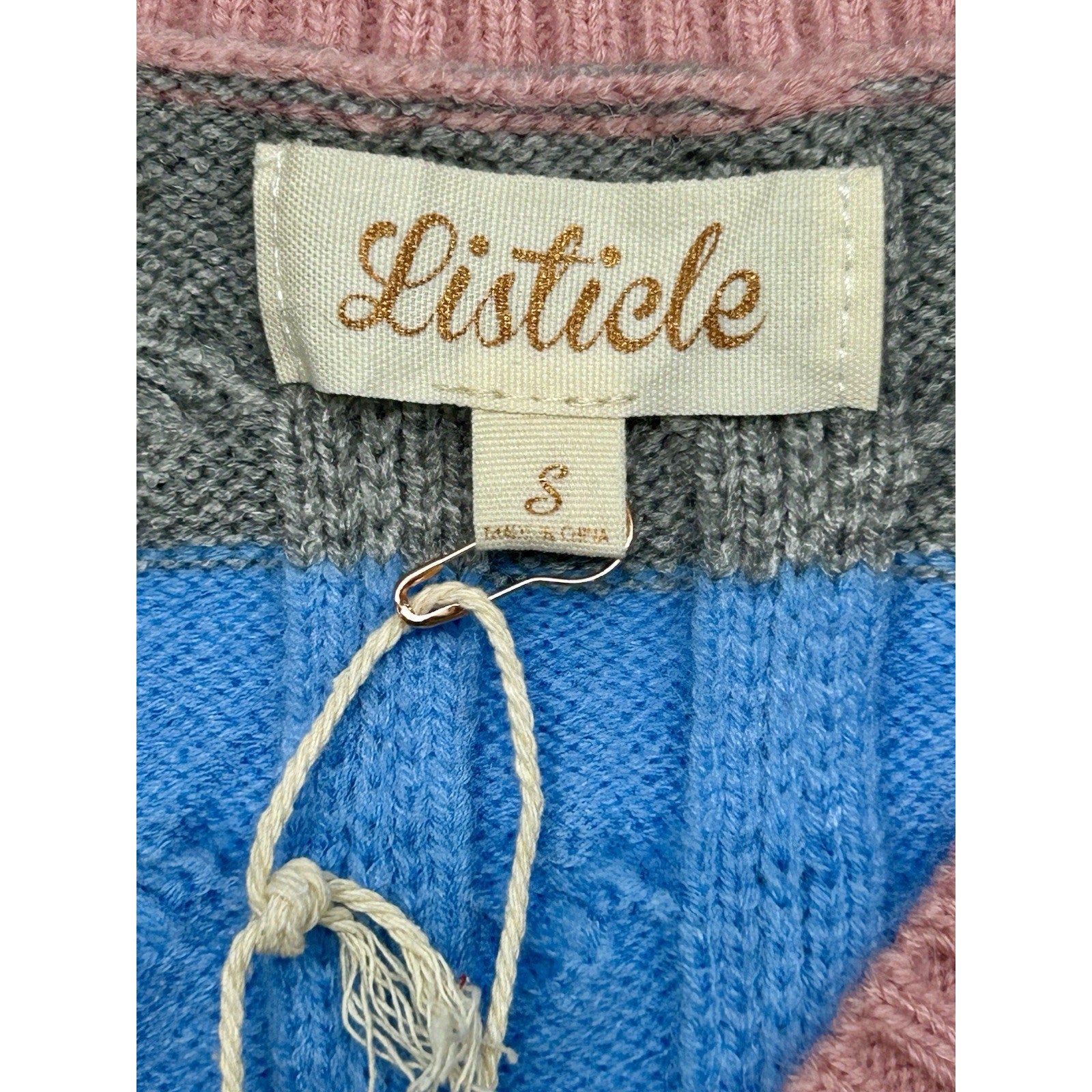 LISTICLE Knit Carnival Lights Stripe Cardigan Sweater Size Small New With Tags