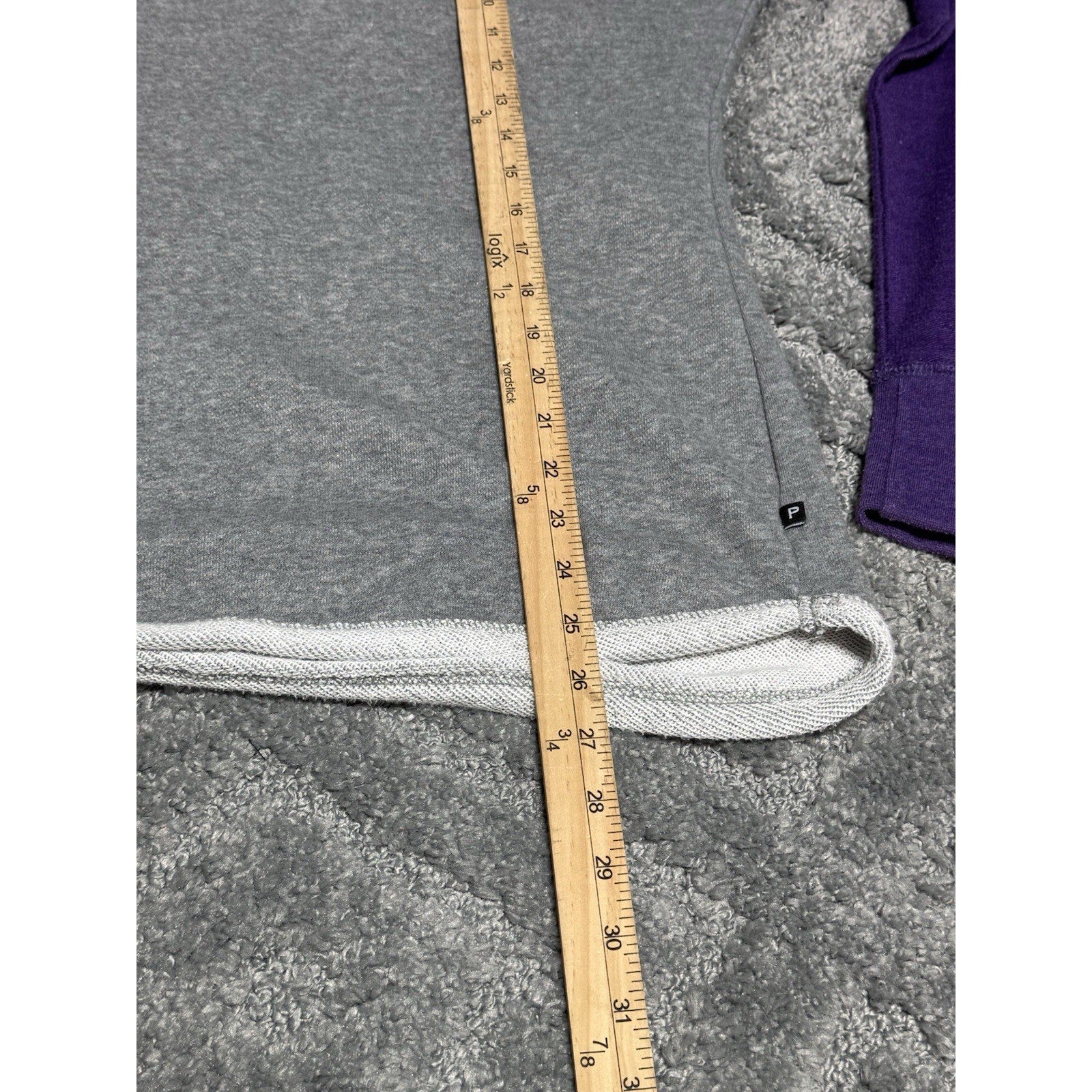 Pennant Sportswear Gray Purple Blank Long Sleeve Shirt Cotton Polyester Size M