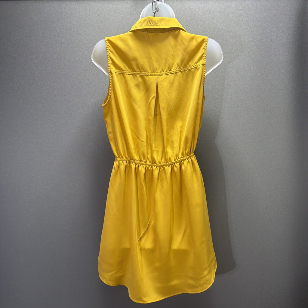Bebop Retro Sleeveless Mustard Yellow Dress Size M Pockets Office Casual Fall