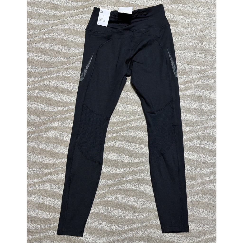 NIKE FAST WOMEN S DRI-FIT RUNNING MID RISE 7/8 Leggings BLACK FB4656-010 New