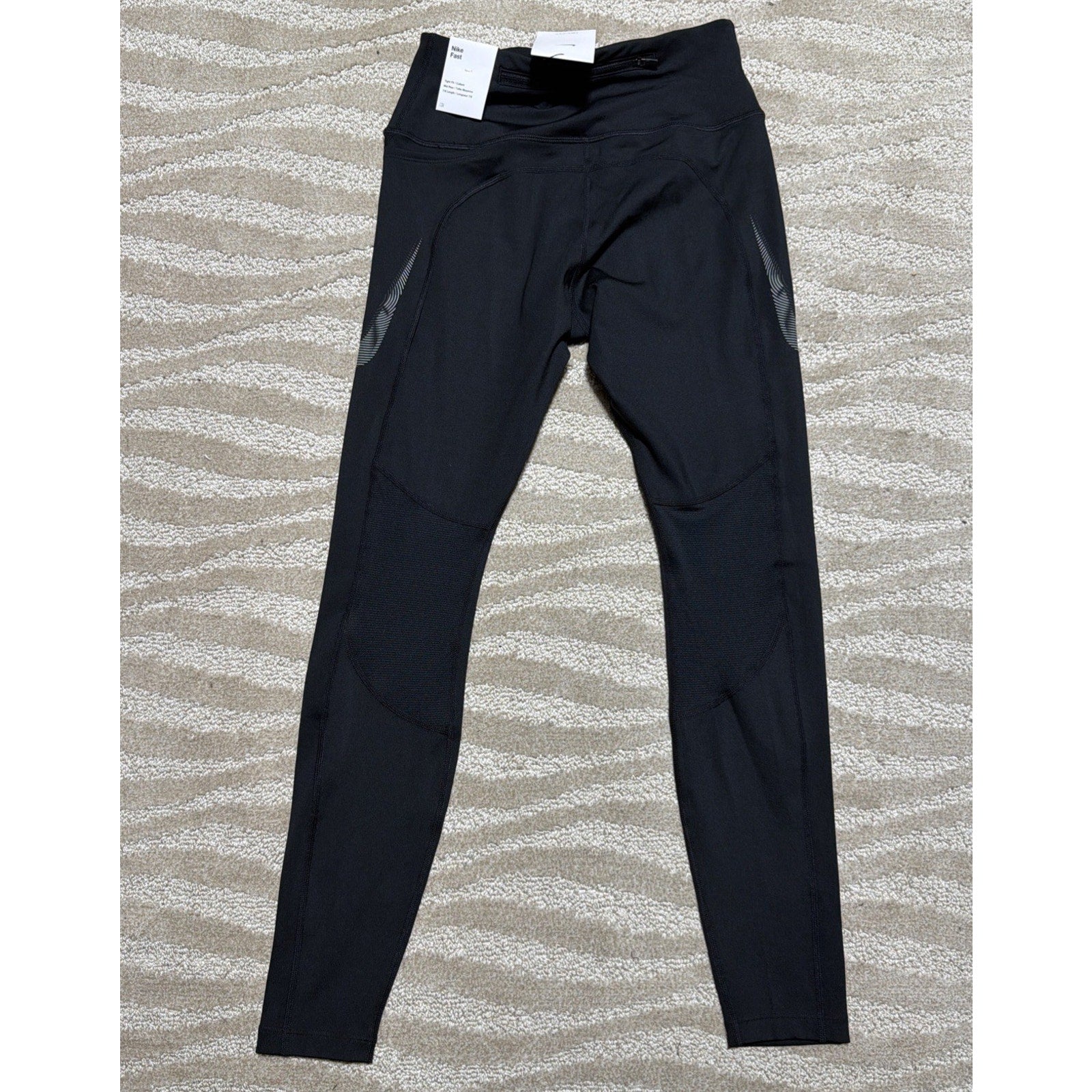 NIKE FAST WOMEN S DRI-FIT RUNNING MID RISE 7/8 Leggings BLACK FB4656-010 New