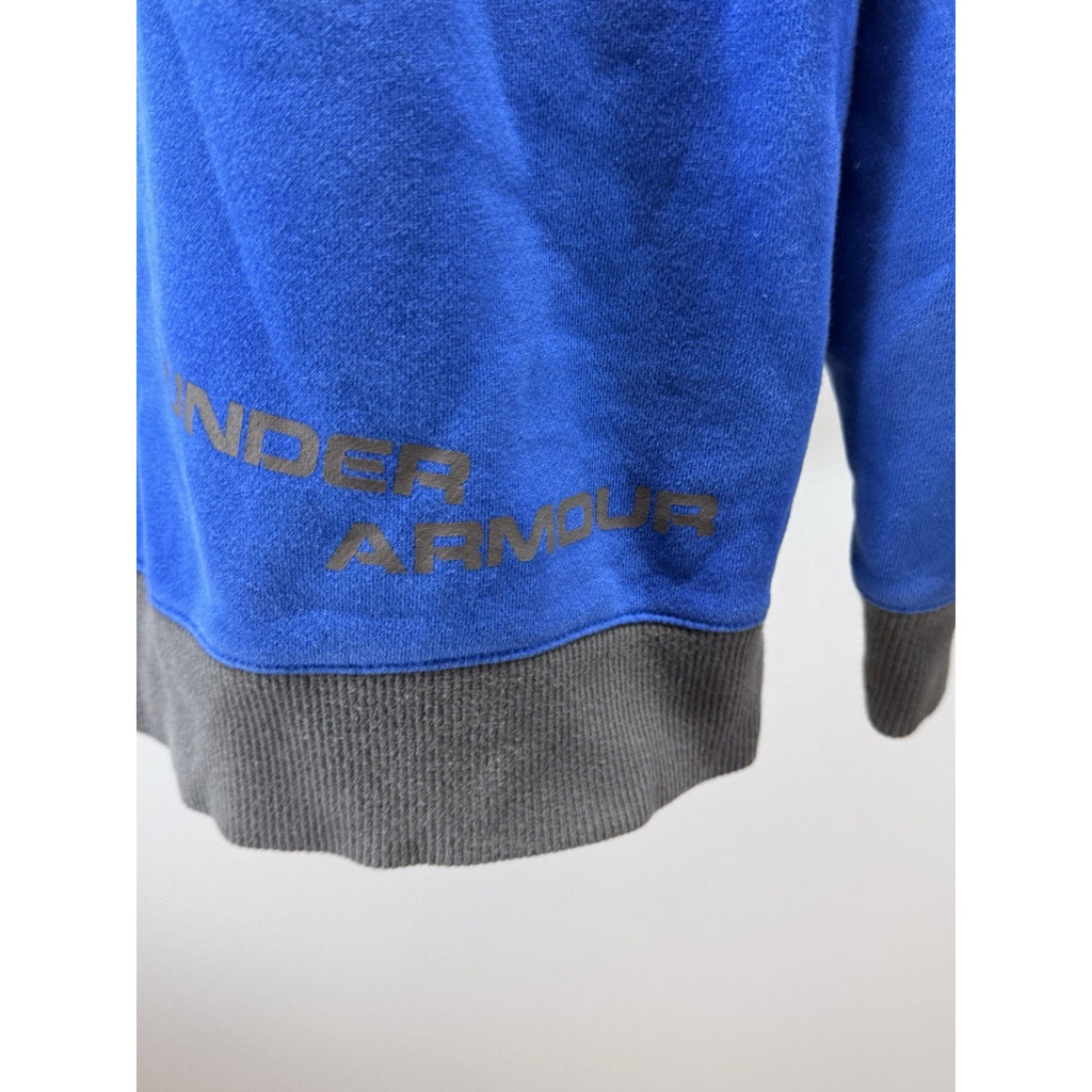 Under Armour Hoodie Jacket Men's Large Loose Fit Logo Full Zip Blue And Black