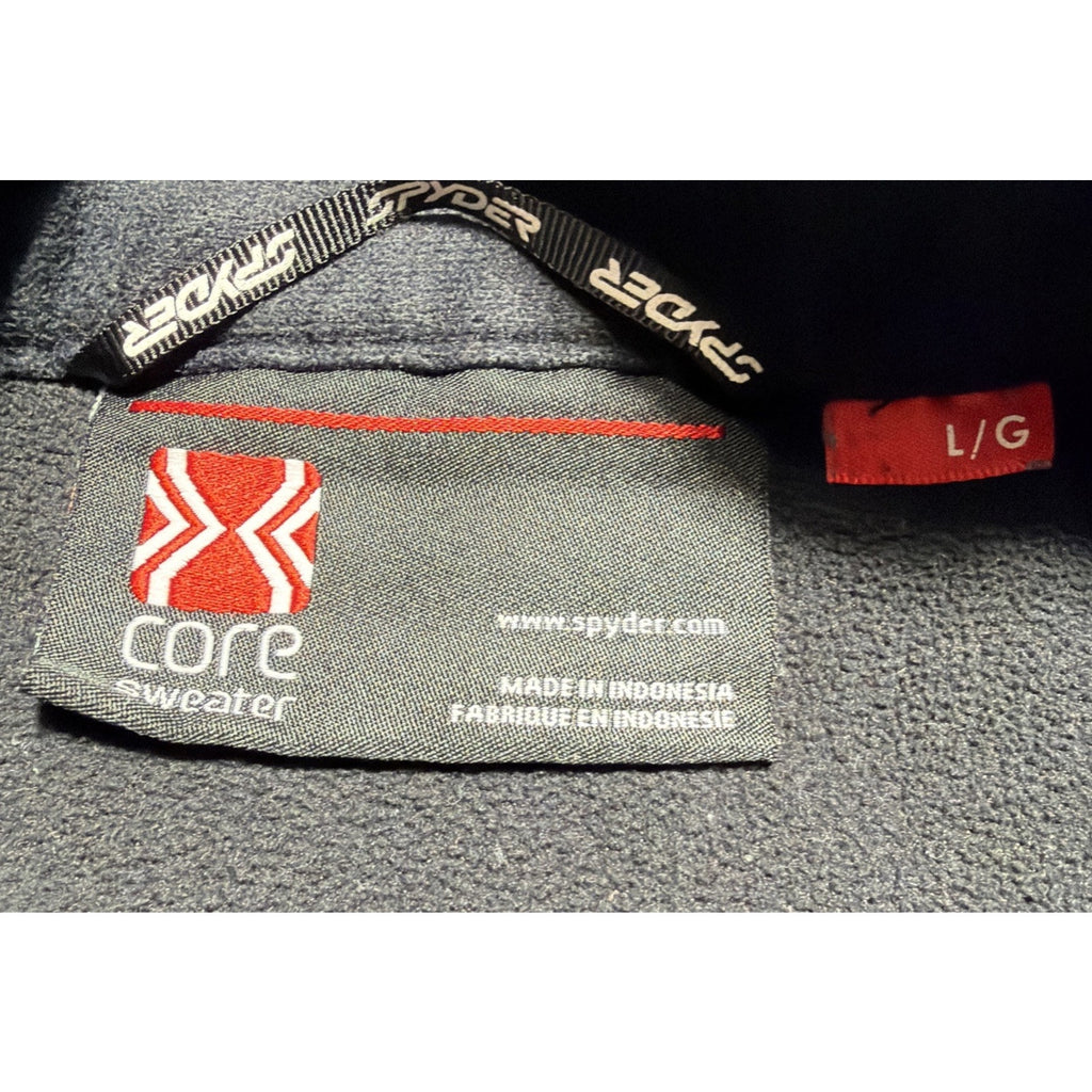 Spyder Core Sweater 1/4 Zip Pullover Men’s Large Black Red Fleece Performance