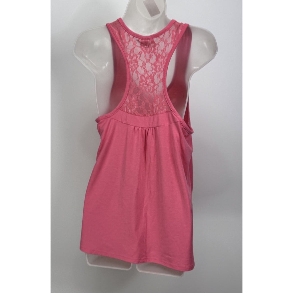 Gap Body Sz M Pink Lace Racerback Womens Tank Top