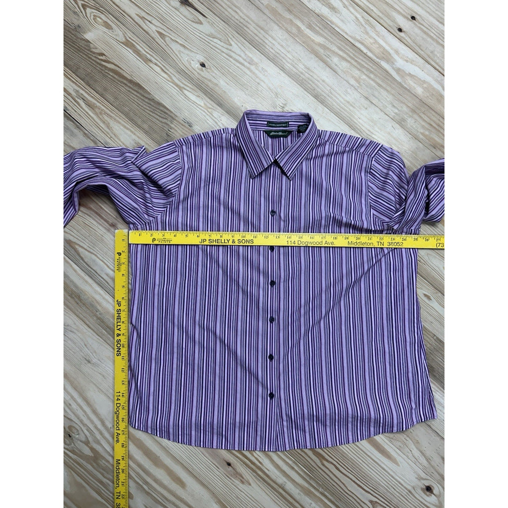 EDDIE BAUER WOMEN'S WRINKLE RESISTANT STRIPED COTTON SHIRT - SIZE XXL 9647.