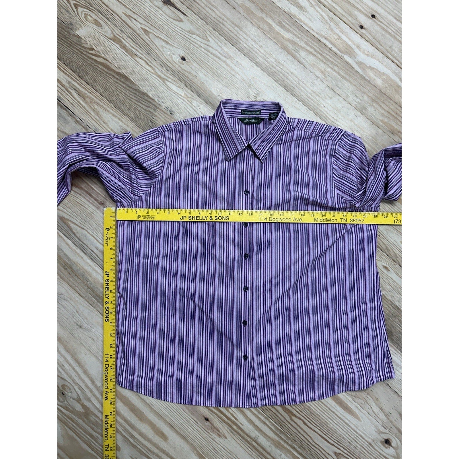 EDDIE BAUER WOMEN'S WRINKLE RESISTANT STRIPED COTTON SHIRT - SIZE XXL 9647.