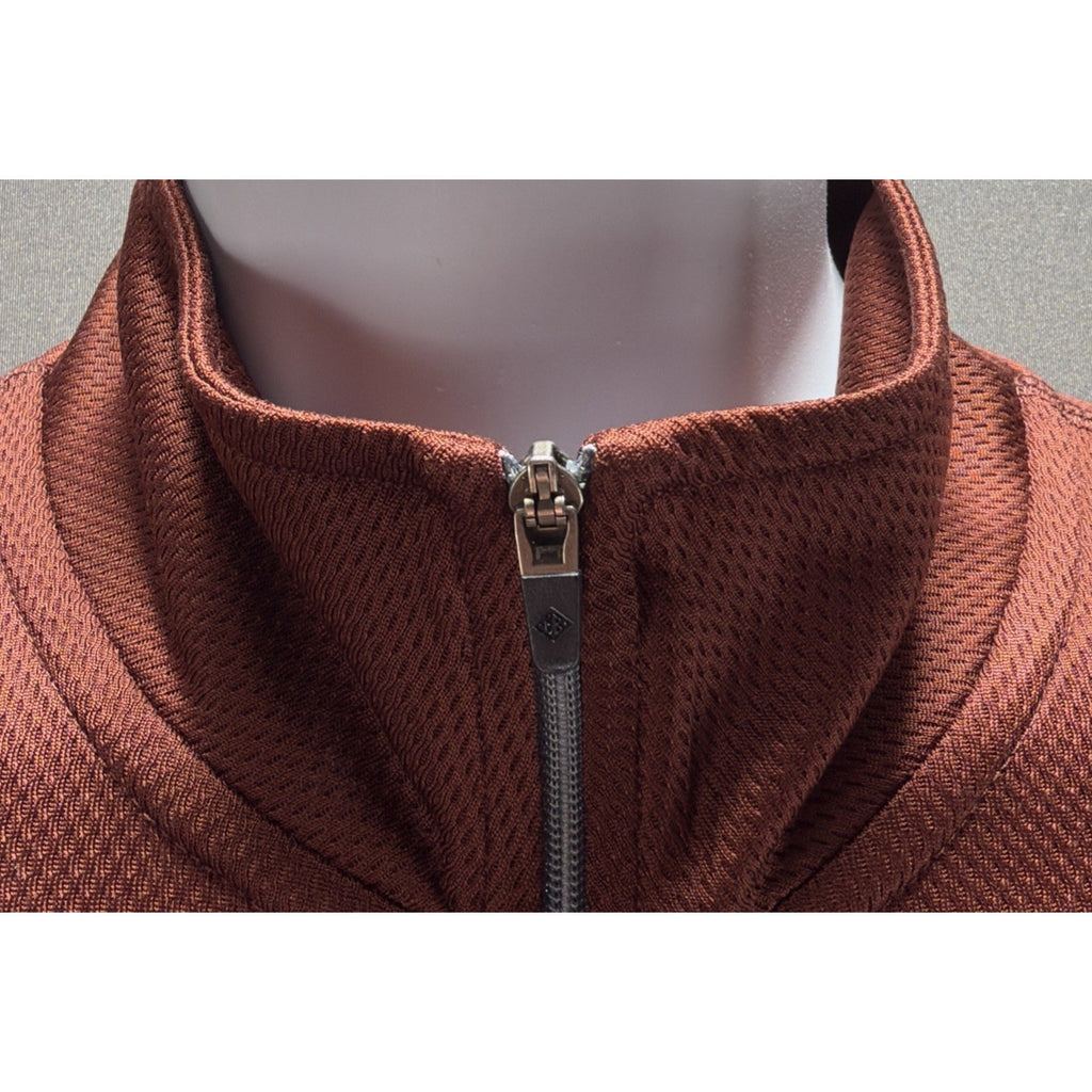 Eddie Bauer Sport Active Fit Mens Copper Gray 1/4 Zip Pullover Long Sleeve XL