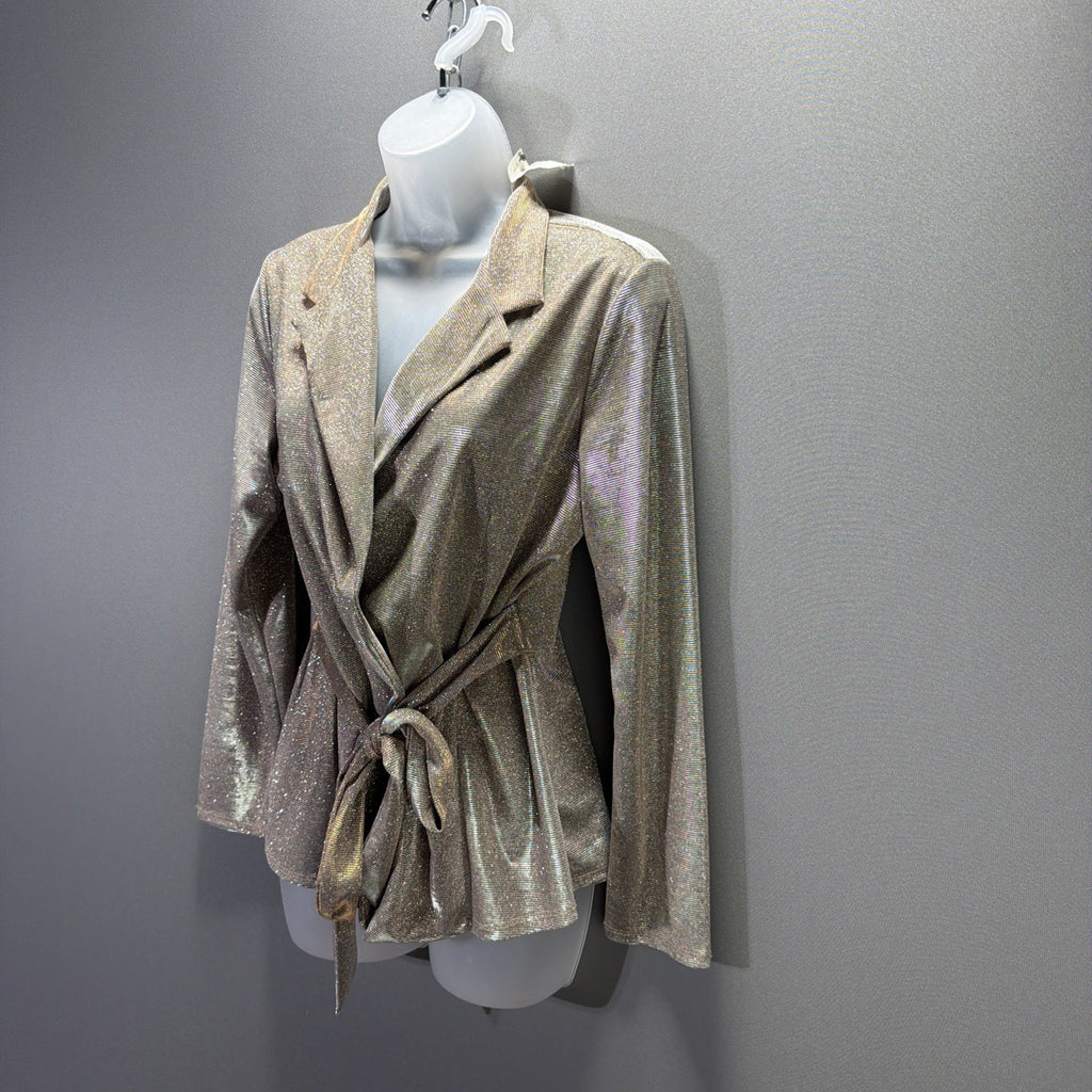 AKIRA Gold Silver Metallic Blazer Sz. Medium NWT