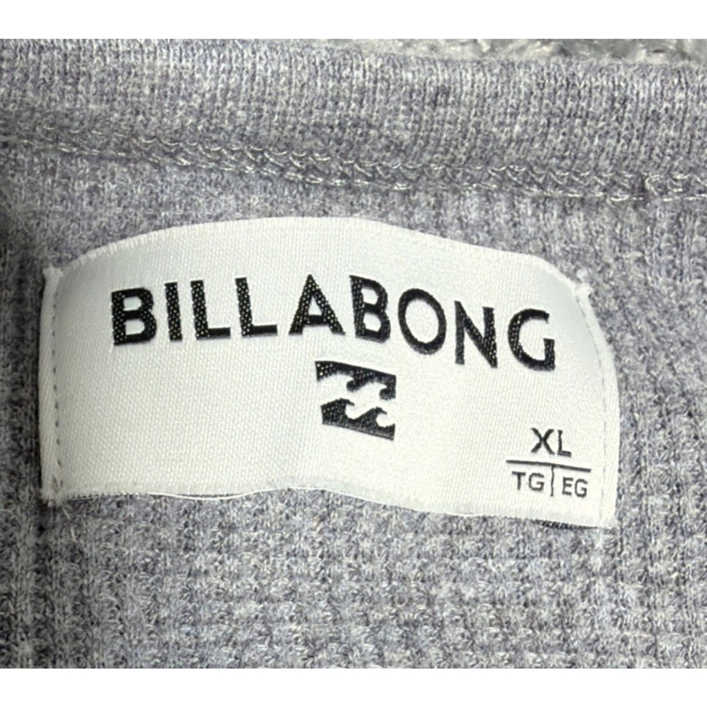 Billabong Men's Gray Waffle-Knit Crewneck Long Sleeve Sweater Size XL