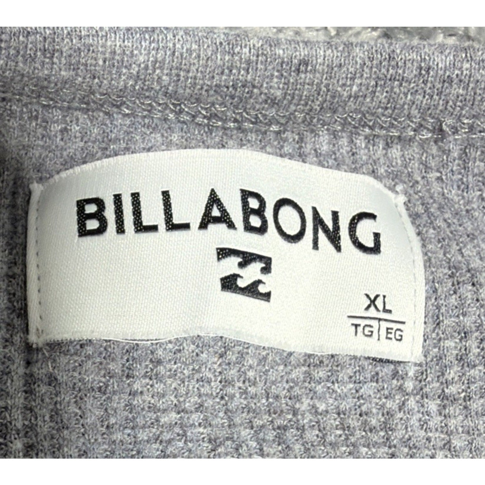 Billabong Men's Gray Waffle-Knit Crewneck Long Sleeve Sweater Size XL