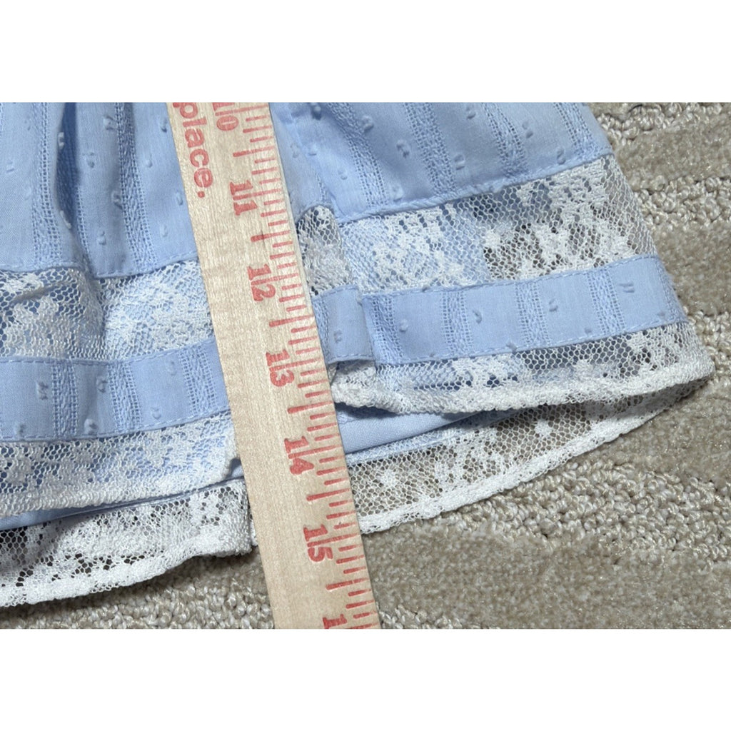 Francesca’s Connie Blue and White Tiered Lace Mini Skirt NWT, Women's Size M