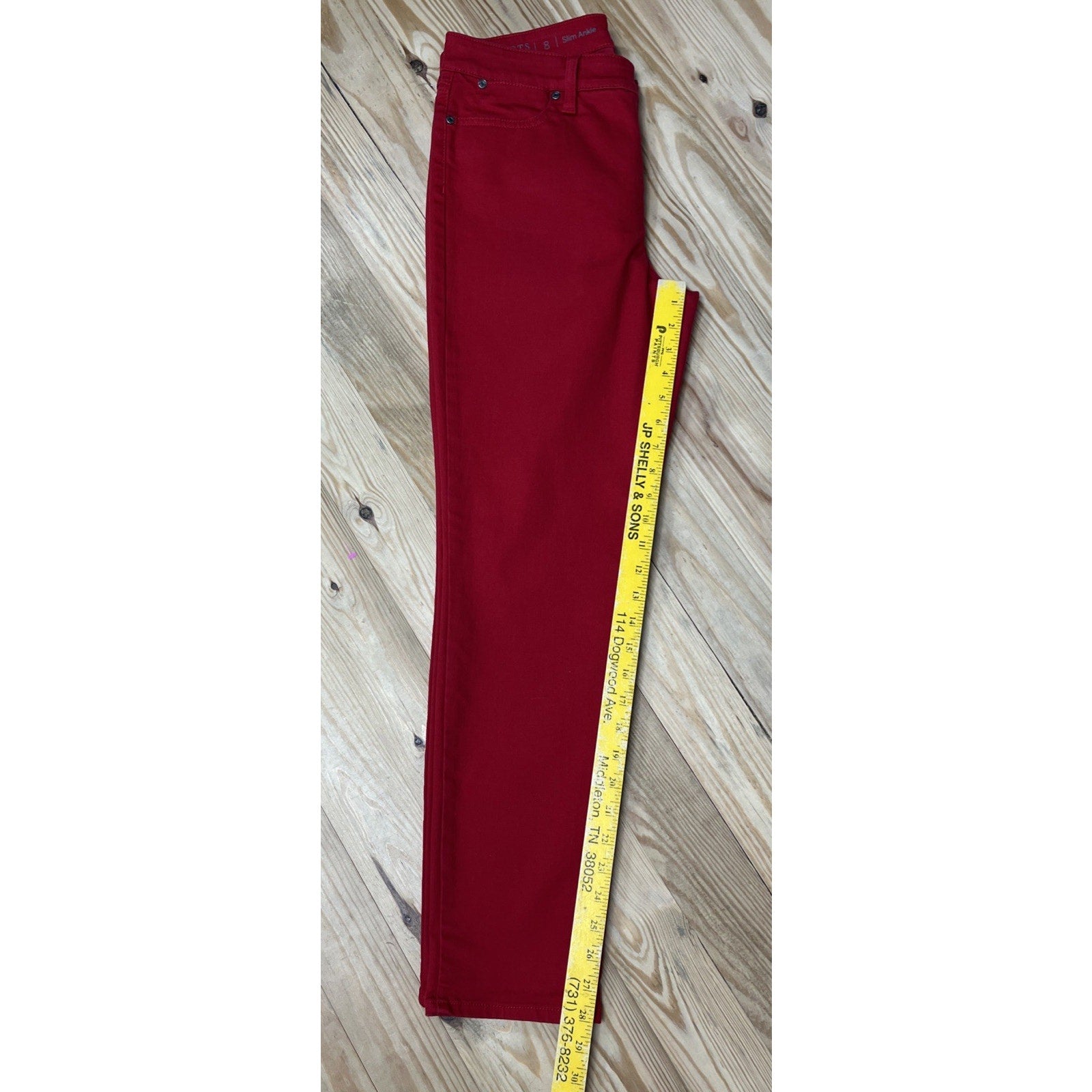 Talbots Women’s 8 Flawless Five Pockets Watermelon Red Slim Ankle Pants Jeans