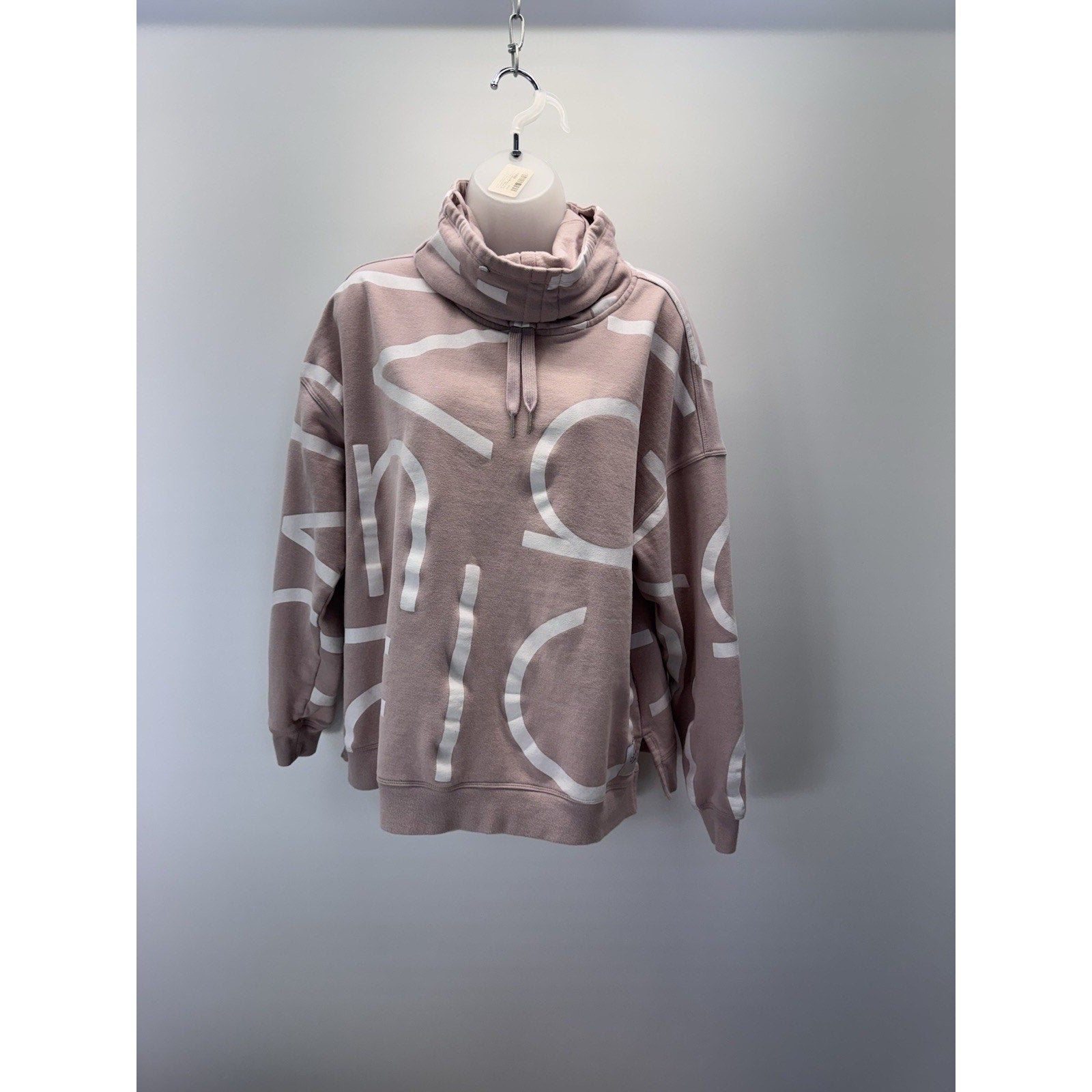 Calvin Klein Women’s 1X Light Pink Performance Sweatshirt Cowl Neck Pullover