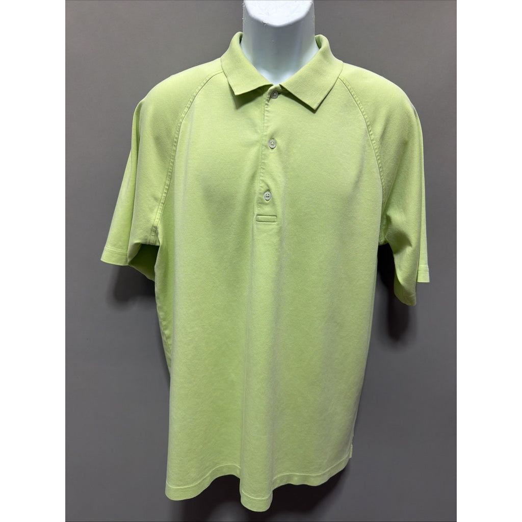 Mens Bobby Jones Performance Green Polo Golf Shirt L Golfer Logo Pima Cotton