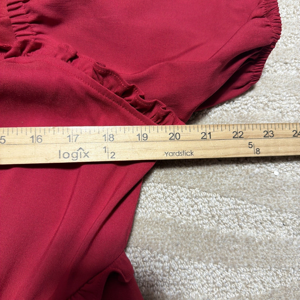 Torrid Sweetheart Mini Dress Womens Plus 1X Red Puff Sleeve Stretch NWT