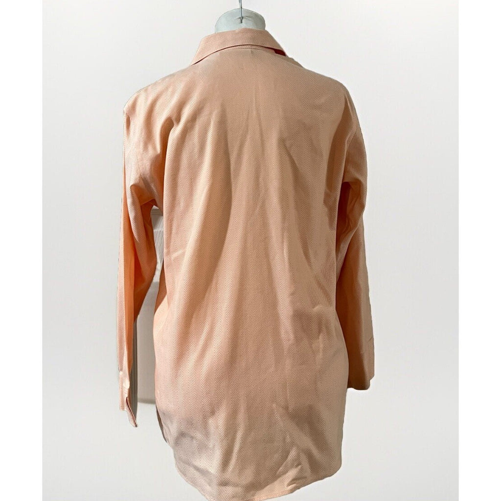 Liz Claiborne Women's Ombre Pink Peach Cotton no-iron Button Down Shirt Size 4