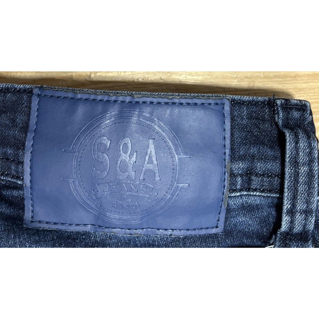 Smoke & Ash Men's Skinny Distressed Blue Jeans Size 29x30 stretch