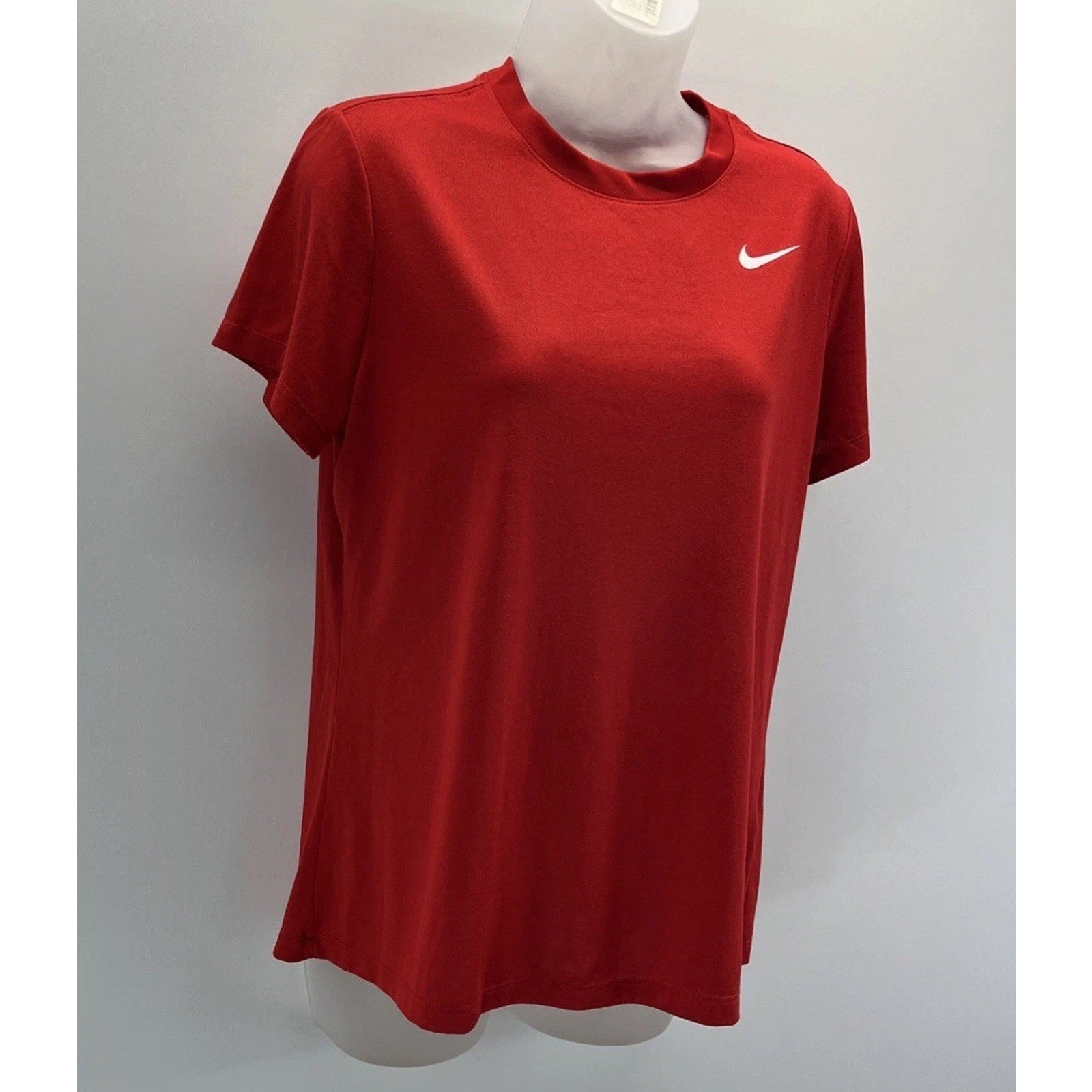 Nike Dri-FIT Women’s Large Red Running Shirt Short Sleeve Workout Athletic Tee