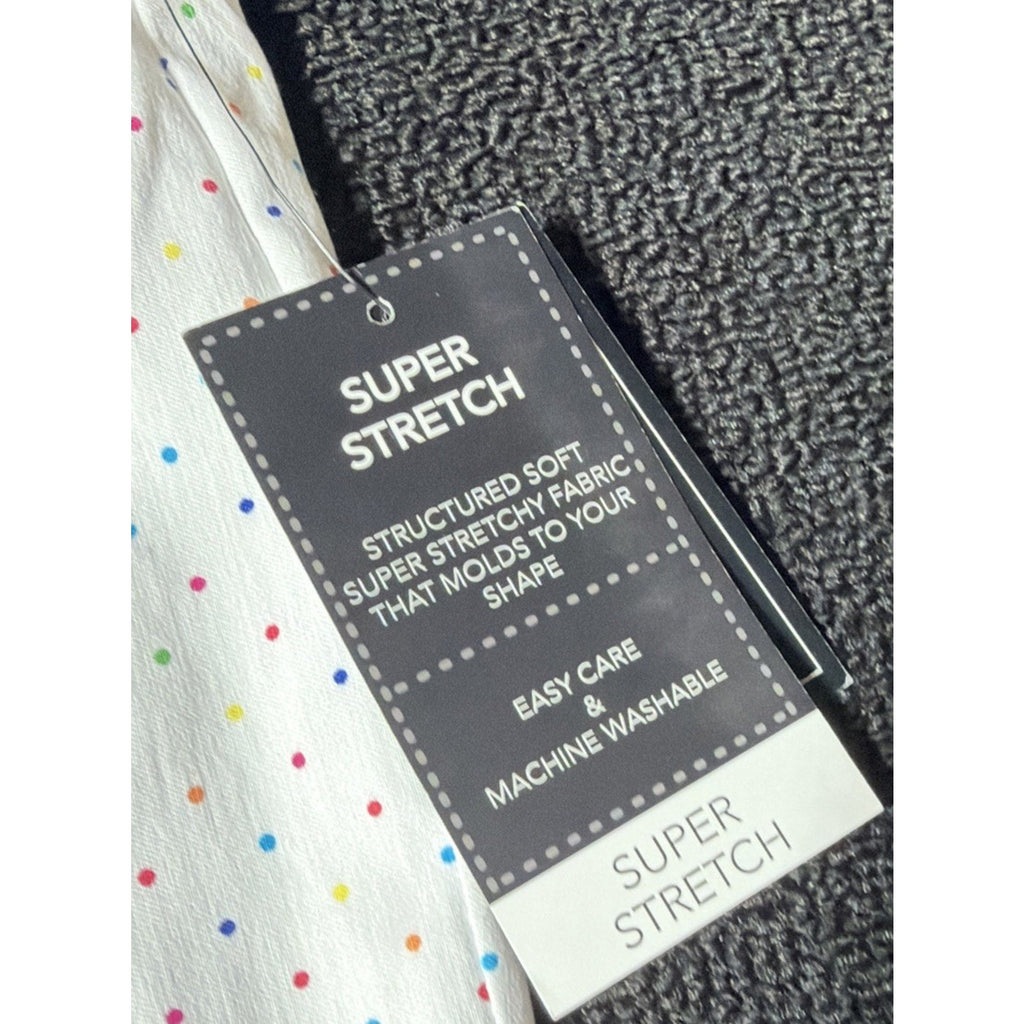 Counterparts Multi Dot Capri Super Stretch Pants Womens Size 10 Pet White NWT