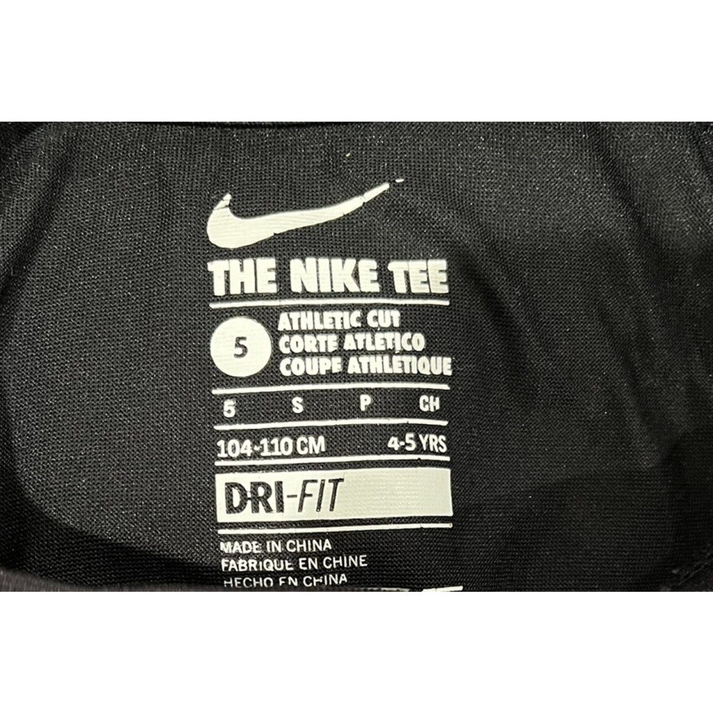 Nike Kids Black Gray Dri-Fit Tee Size Youth 4-5 / Small Swoosh Logo