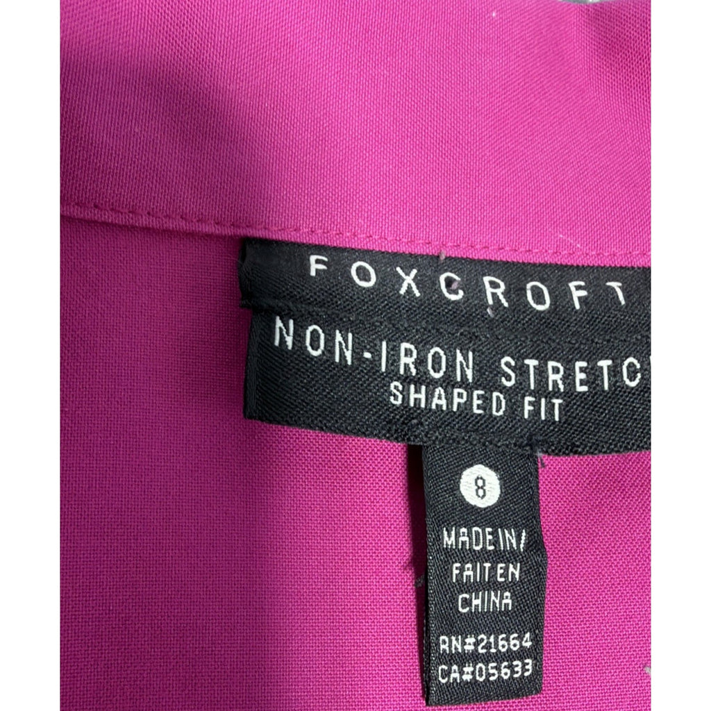 Foxcroft Non-Iron Tunic Blouse Womens Sz 8 Stretch Shaped Fit Pink