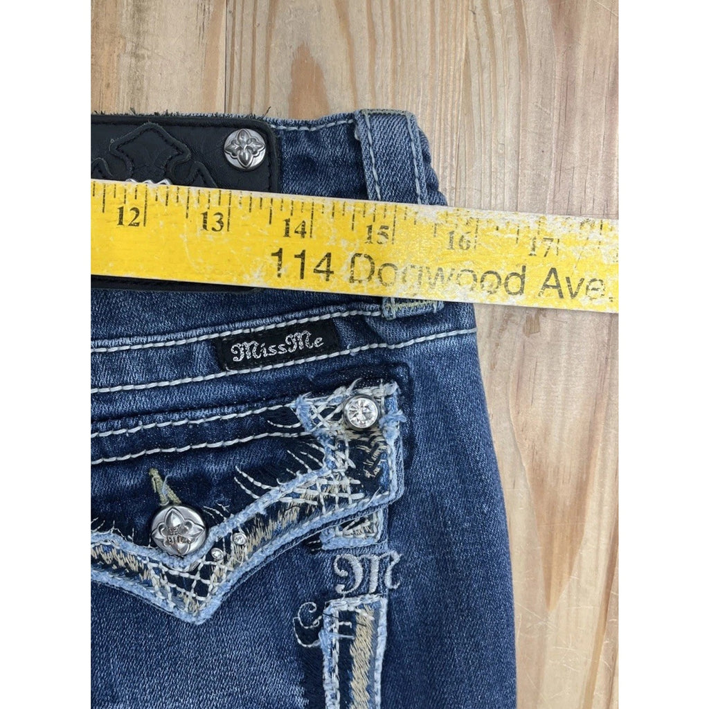 Miss Me Signature Bootcut Embroidered Flap Pocket Jeans Size 30x33