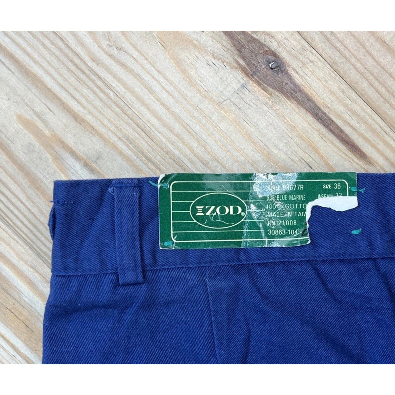 IZOD Chino Golf PantsVintage Flat Front Blue Tapered Leg Pocket Size 36