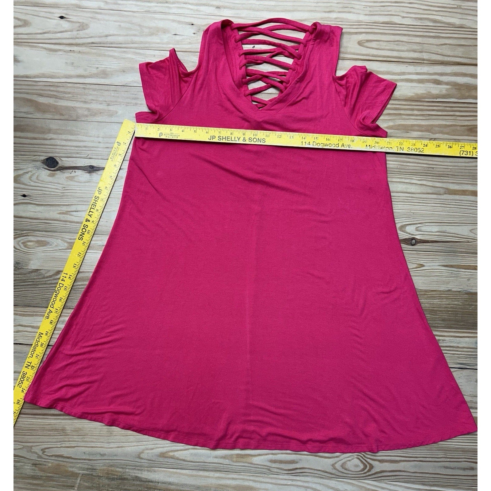 EST. 1946 Hot Pink Off The Shoulder Open Back Dress Woman’s Dress Size X-Large