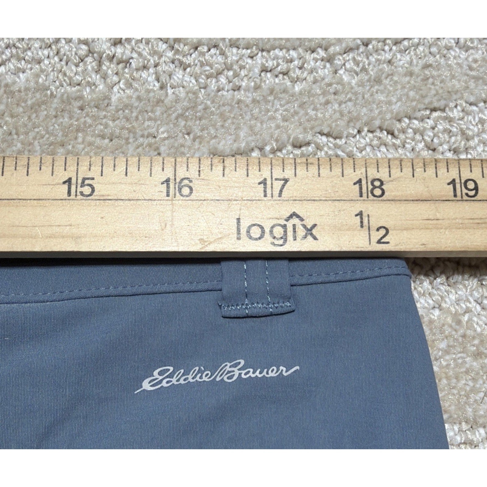 Eddie Bauer Tech Capri Pants Womens 14 Blue Nylon Stretch Hiking UPF 50+