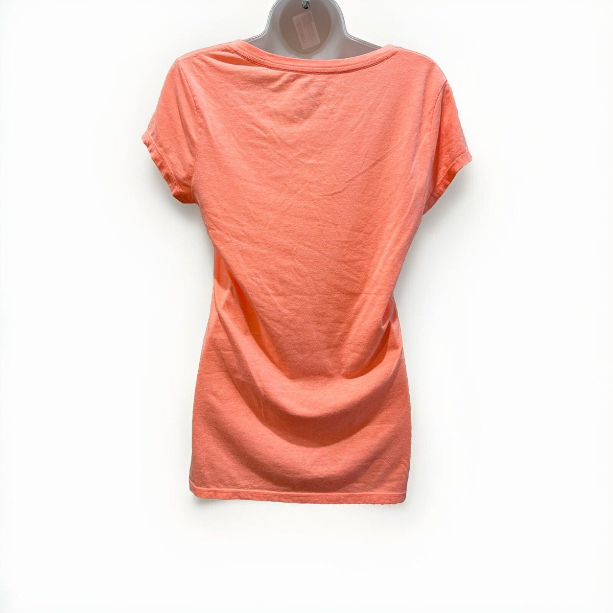 No Boundaries Juniors' Short Sleeve Orange V Neck Short Sleeve T-Shirt L