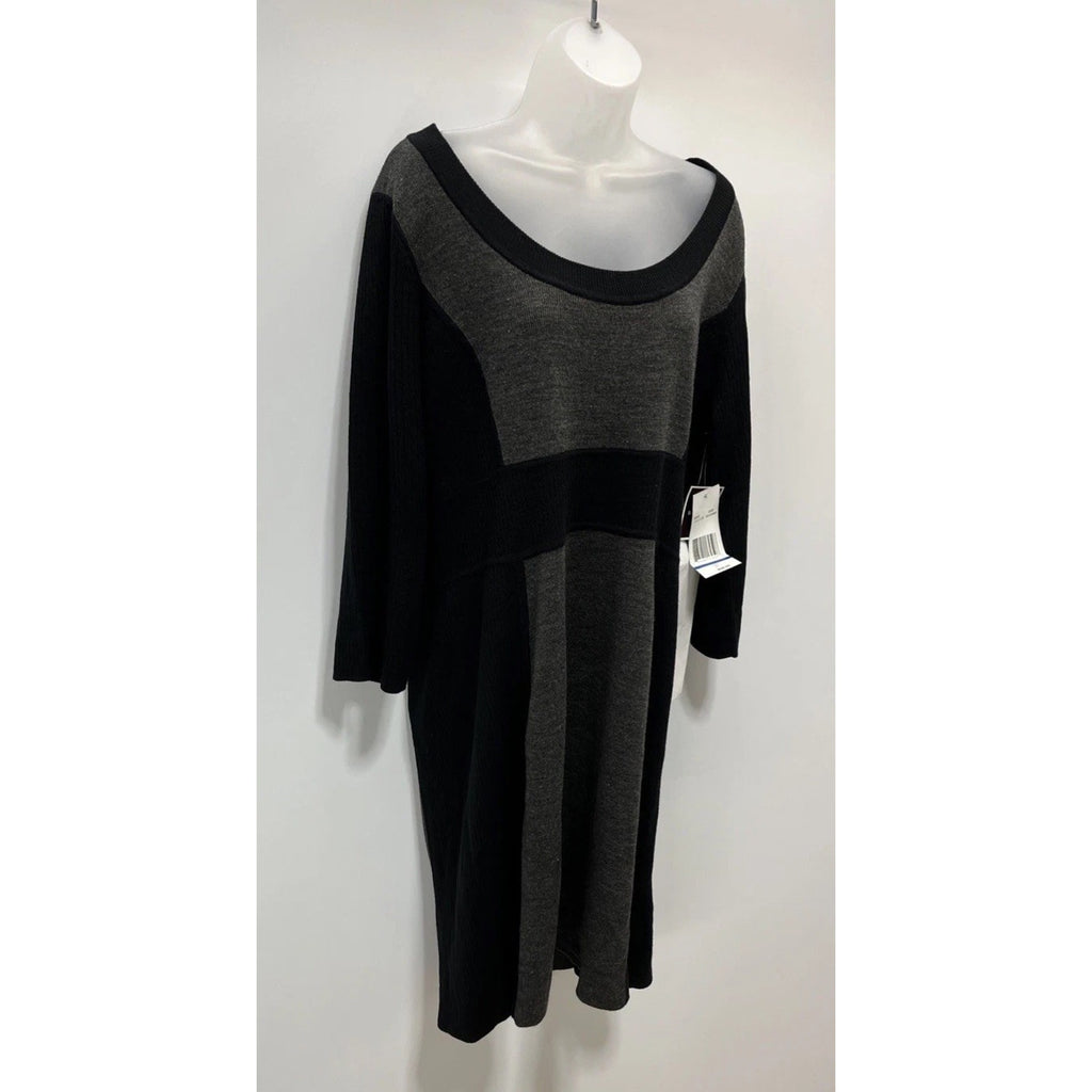 Womens. Brand K studio. Black & Gray Sweater Dress Size XL . NWT.