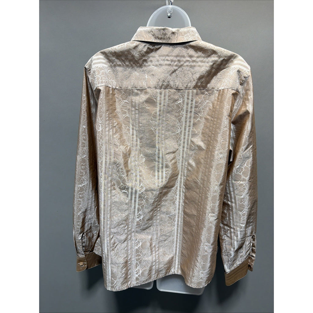 Foxcroft Wrinkle Free Shaped Fit Floral Embroidered Button Down Blouse Top 12