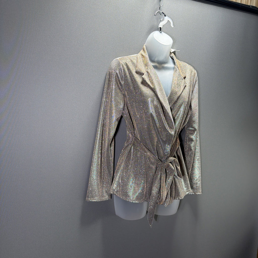 AKIRA Gold Silver Metallic Blazer Sz. Medium NWT