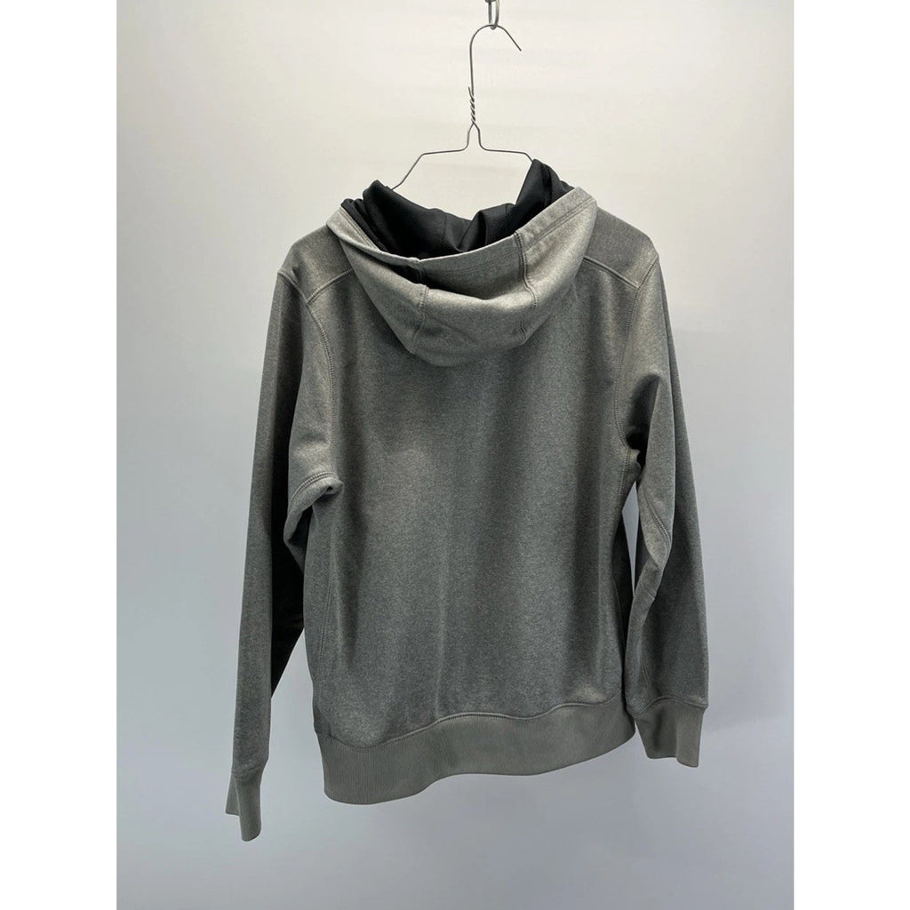 Nike Hoodie L Gray Logo Youth Full Zip Jacket Therma Fit