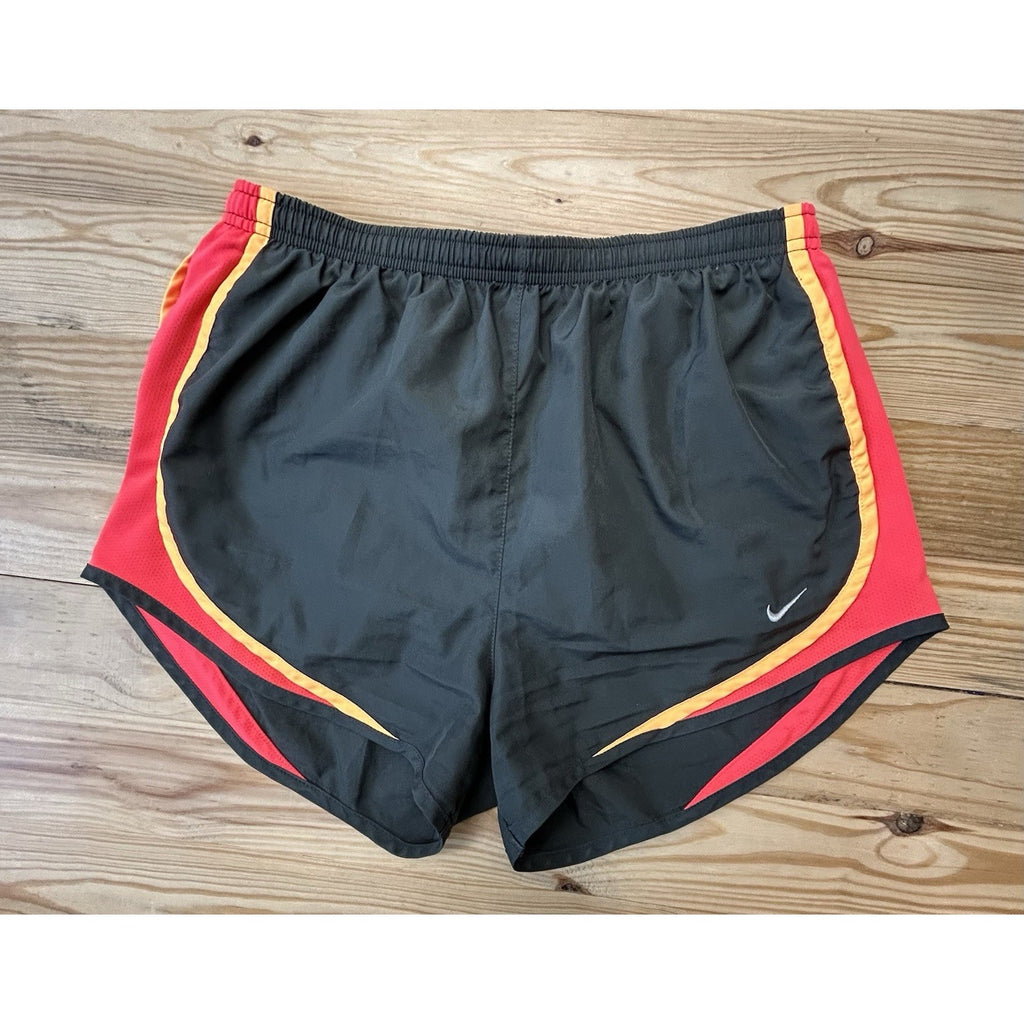 Nike Women's Size Medium Athletic Shorts Dri Fit Gym Run Charcoal With Liner.