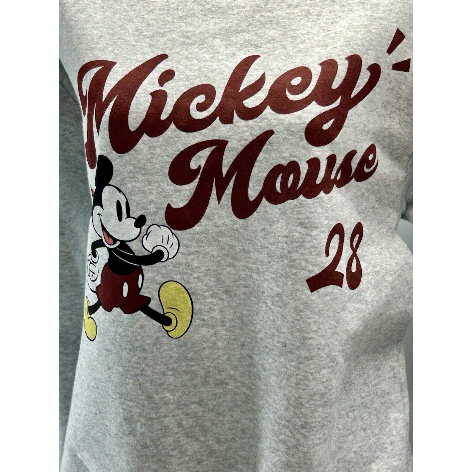 Women's Gray Mickey Mouse Graphic Sweatshirt with Long Sleeves size XS 0-2 New.