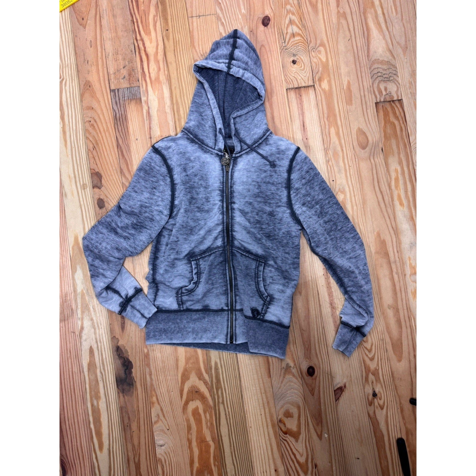 Free Planet Gray Mixed Logo Hoodie Sweatshirt Women’s Medium EUC