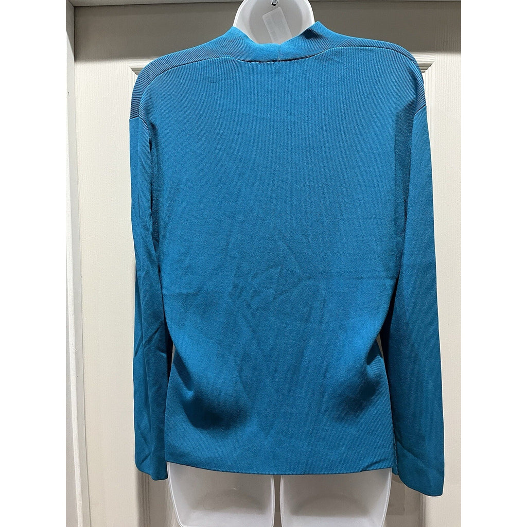 Venini Teal Green Long Sleeve Ribbed Cardigan Sweater Women’s Size XL